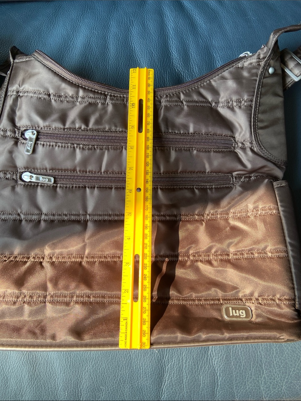 lug Chocolate Brown Quilted Shoulder Bag - Picture 6 of 6